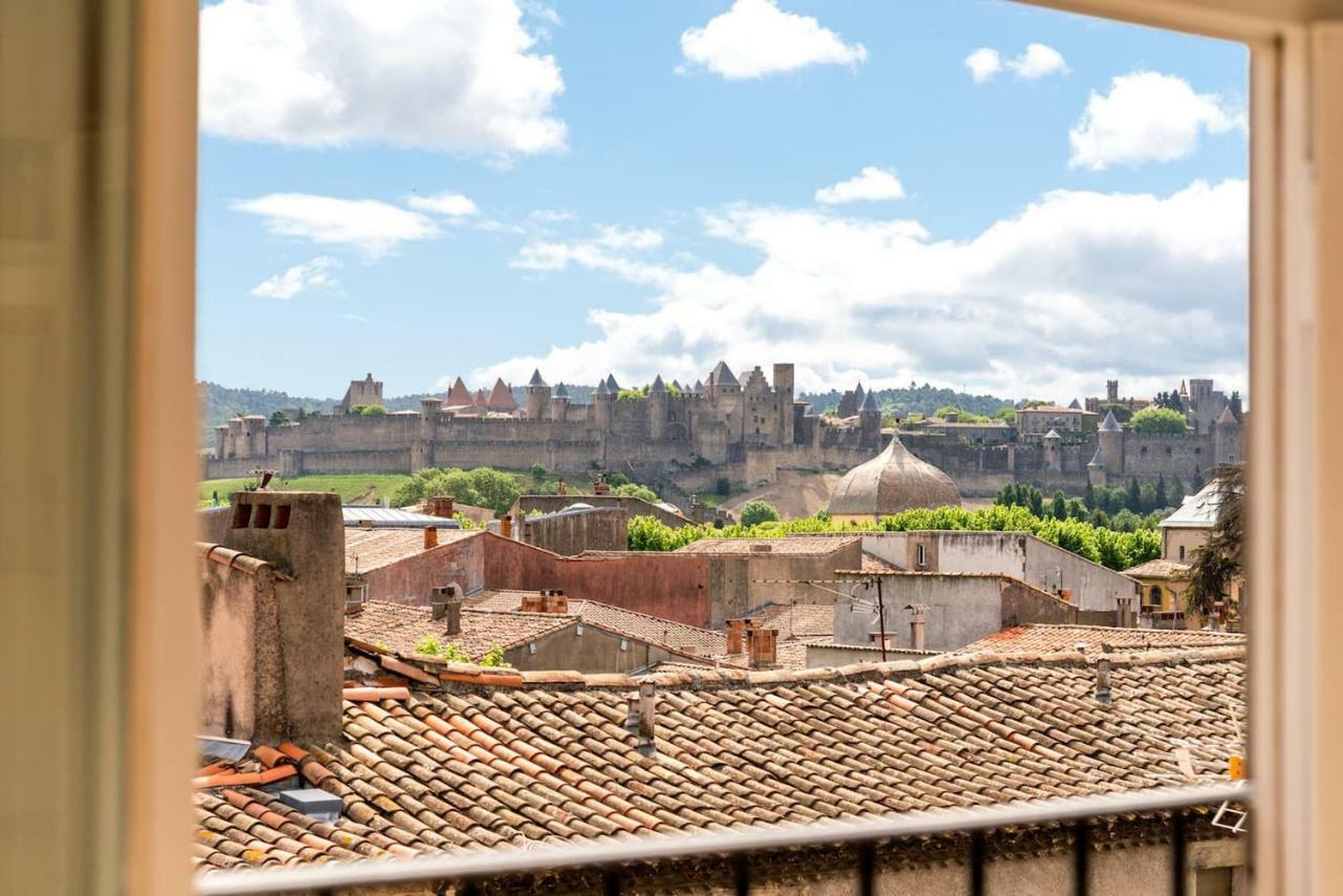 Les Cles De Laure - Wine Loft, Terrasse Et Vue Extraordinaire Sur La Cite Medievale Carcassonne Bagian luar foto